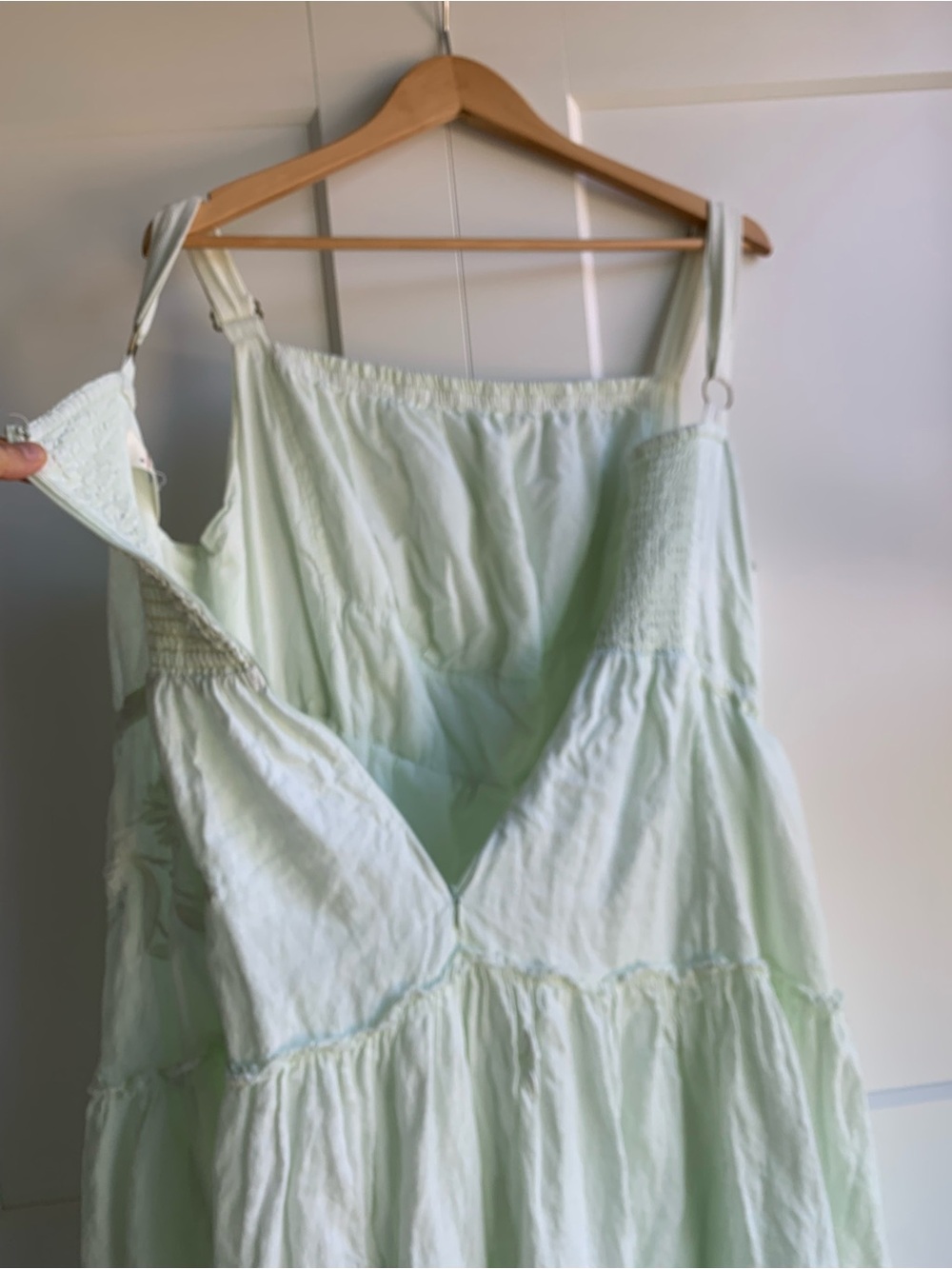 Anthropologie Pale Mint Green Eyelet Maxi Dress - Picture 8 of 16